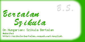 bertalan szikula business card